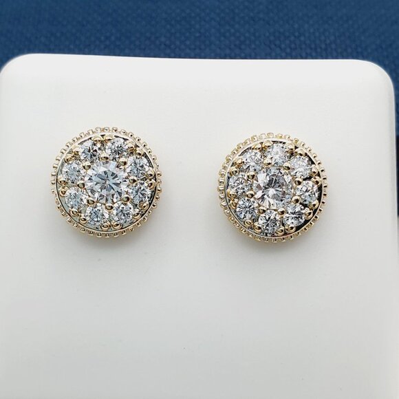 "14K Gold Plated Cubic Zircon Earrings, INUS1BR150 - Picture 8 of 8